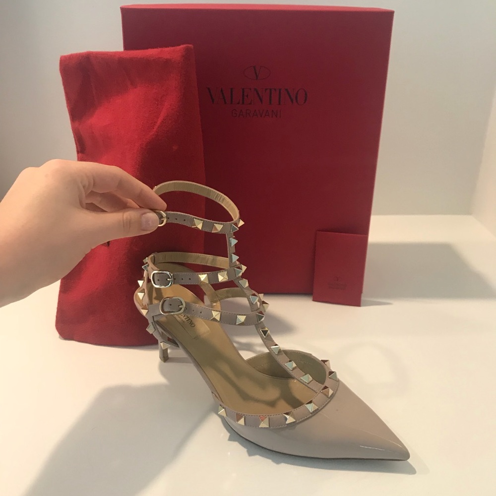 Authentic Valentino Rockstud Mini Heels (Pink)